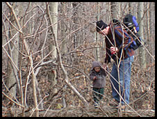 father & son hiking