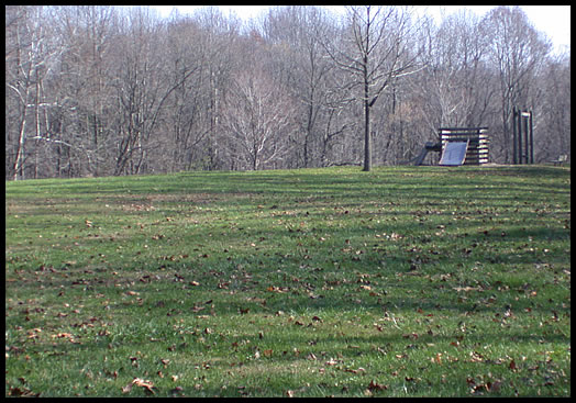 Playground and playfield near swimming pool